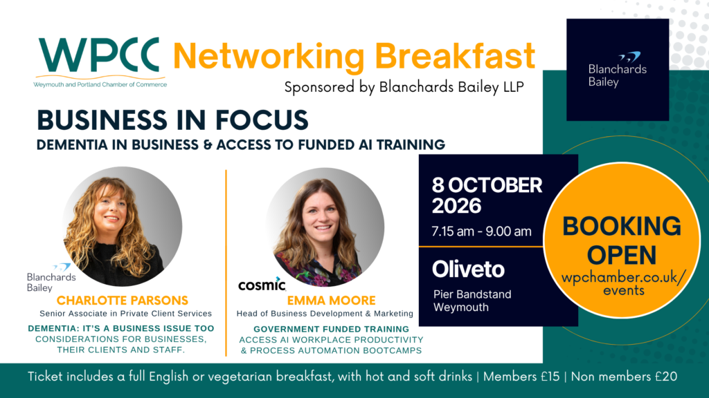 event poster for WPCC 8 October Networking breakfast