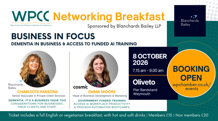 event poster for WPCC 8 October Networking breakfast